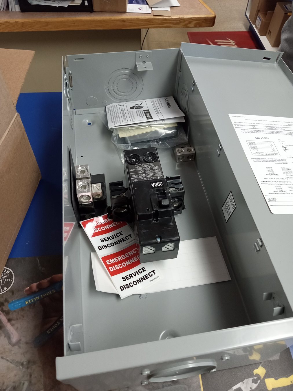 Electrical panel and wiring detail